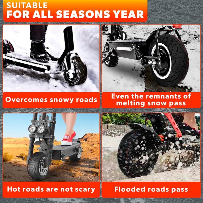 V TOWER 80/65-6 Scooter Tire Tube for All Seasons - 10x3" Electric Scooter Tires Replacement with Rugged Tread - Weather, Abrasion & Puncture Resistant 80/65-6 Tire For a Smooth, Quiet Ride on Any Terrain - Image 5